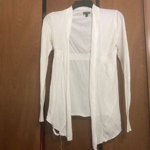 2/$7!!! express white cardigan size S